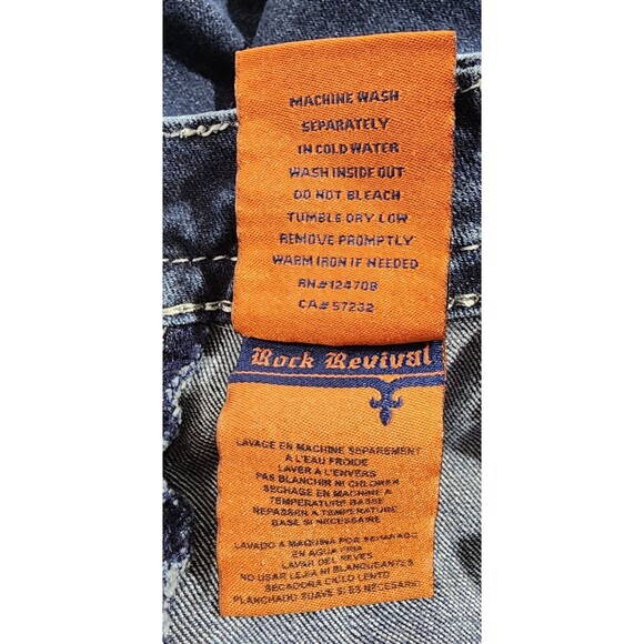 Rock Revival Stephanie Easy Capri Jeans Rhinestones Women’s Size 29 Distressed - Picture 9 of 15